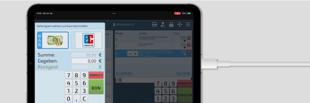 C.A.T. läuft als Touch-Kasse optimiert auf dem iPad